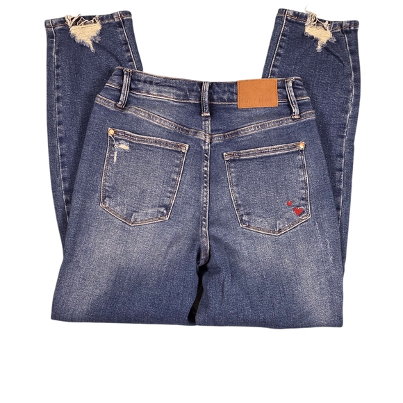 Distressed Blue Jeans Queen Of Hearts - Picture 3 of 9